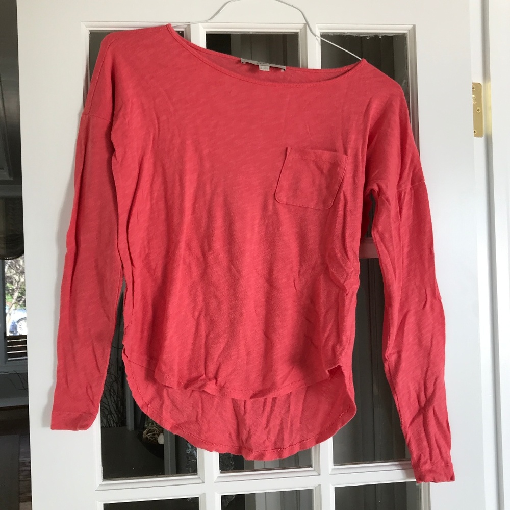 LOFT Coral Pocket T-Shirt